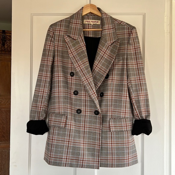 Free People Jackets & Blazers - Free People Plaid Blazer Size Small